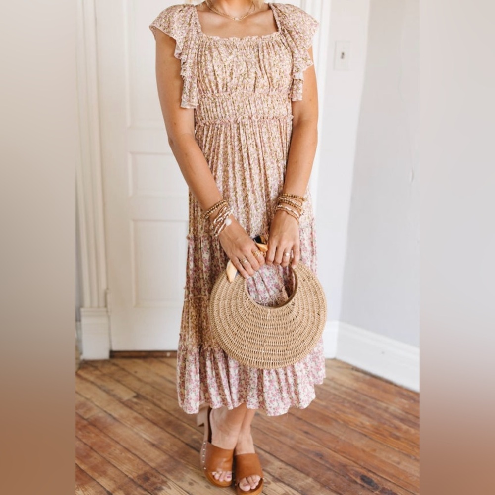 Floral Tiered Midi Dress